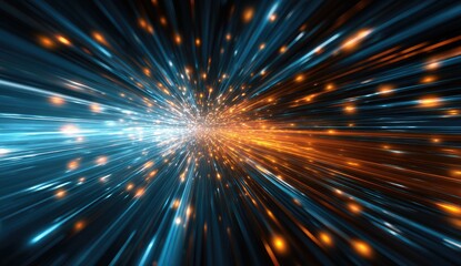 Abstract burst of light radiating outward