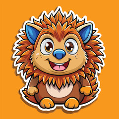 Obraz premium Cute cartoon hedgehog like creature with expressive face