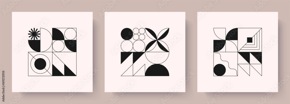 Wall mural geometric abstract pattern designs.brutal inspired arts with simple modular shapes and forms.trendy 