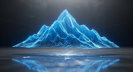 Stunning Blue Crystal Mountain Peak.