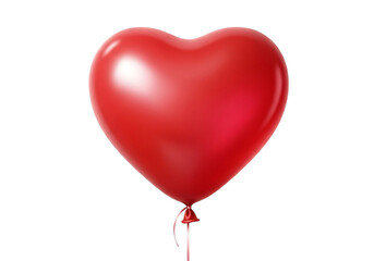 Red heart shaped balloon isolated on transparent background