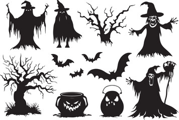 Halloween Spooky Silhouette Set