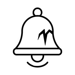 Outlined Christmas bell icon for UI design