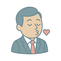 character emotion office worker kiss vector on white background
Vector character emotion