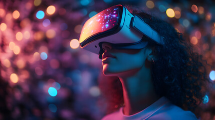 Young Creative male wearing a Virtual Reality Headset