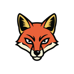 Fierce Red Fox Head Vector Mascot Illustration.