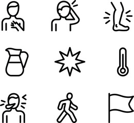 Medical Condition and Treatment Icons Exploring Health Symptoms Relief and Recovery Representing Diverse Ailments Therapies and Wellness Strategies
