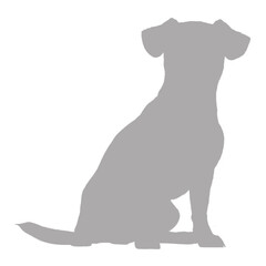 Sitting dog silhouette with floppy ears