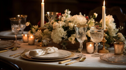 Luxurious dining with flowers

