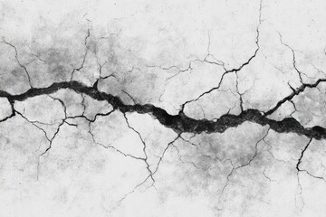 Obraz premium Cracked concrete surface. A grayscale image