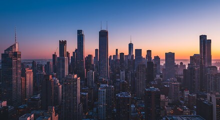 Fototapeta premium City skyline sunrise