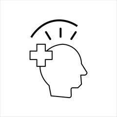 mental health icons. simple line vector