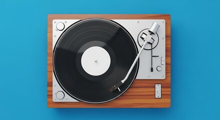 Obraz premium Vintage Turntable with Vinyl Record.