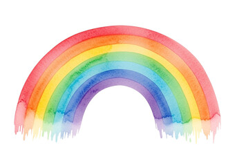 Watercolor rainbow isolated on transparent background