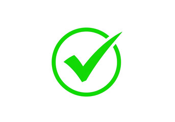 Green check mark in a circle isolated on transparent background