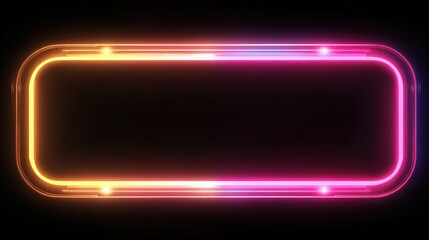 Neon Frame Glow - Orange, Pink, and Blue on Black Background
