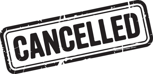 Cancelled Stamp Vector Graphic for Event Postponement and Cancellation Notices