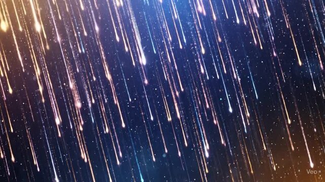 Cosmic Star Rain Shimmering Colorful Particles in Motion with Bokeh Effect 4K loop video animation