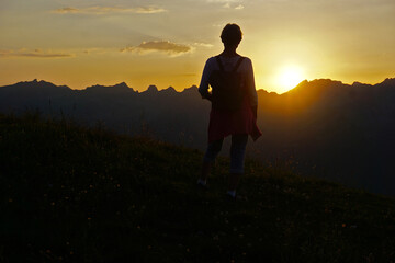 Sonnenuntergang im Montafon; Silvrettagebiet; Vorarlberg; Österreich
