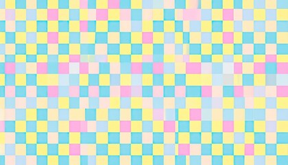 Pastel Checkered Seamless Pattern with Rounded Corners