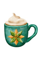 Christmas Set – watercolor holiday illustration. Festive collection with Christmas tree, presents, candy cane, cookies, stocking, bird, snowflake and cozy winter accessories.