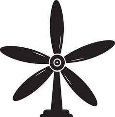 Stand Fan Silhouette | Black Vector Illustration Design