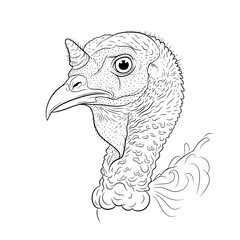 hand-drawn vector illustration of a turkey 