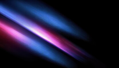 Abstract diagonal lines of vibrant blue and pink light trails on a black background