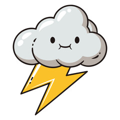 Storm Cloud with Lightning Vector