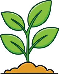 Simple illustration of a young plant sprouting from the earth.