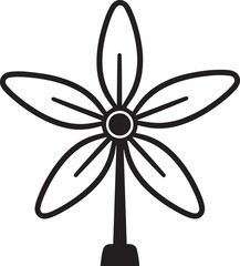 Stand Fan Silhouette | Black Vector Illustration Design