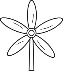 Stand Fan Silhouette | Black Vector Illustration Design