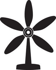 Stand Fan Silhouette | Black Vector Illustration Design