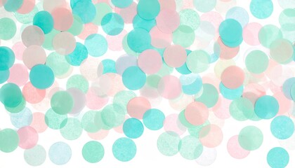 Pastel Confetti Scatter on White Background