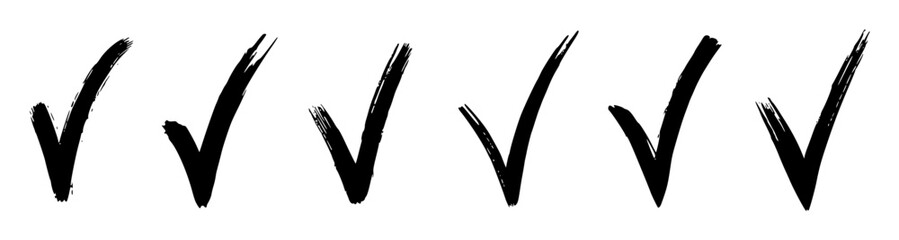 brush stroke check mark set isolated © genioatrapado
