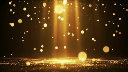 Cascading Golden Bokeh: Magical Sparkling Light Animation - Powered by Adobe