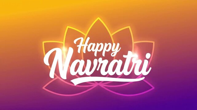 Happy navratri festival greeting lotus flower background
