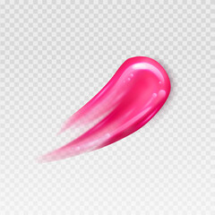 Pink lip gloss smear on transparent background Vector format