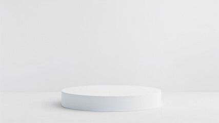 White cylinder podium on empty background for product presentation