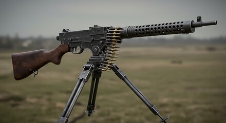 Vintage World War Weaponry Display.