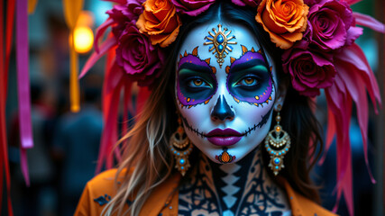 Vibrant Day of the Dead Festival Celebration