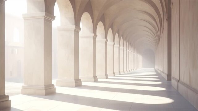 Ancient stone colonnade path