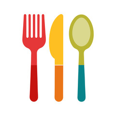 a fork spoon knife cutlery on a white solid vector illustration