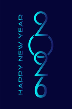 Happy new year 2026 text design for brochure design template card banner vector illustration.