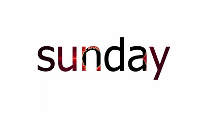 sunday text icon on background.