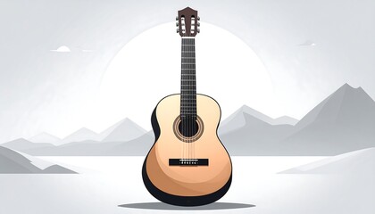 Flat illustration of a classical guitar