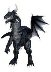 3D Rendering Fairy Tale Dragon on White