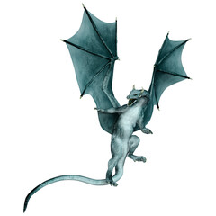 Fototapeta premium 3D Rendering Fairy Tale Dragon on White