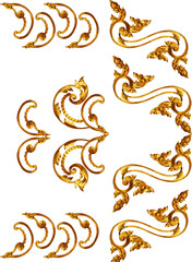 Golden baroque and  ornament elements