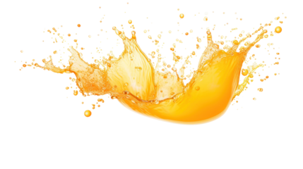 Juice splash explosion vivid orange juice burst on transparent background